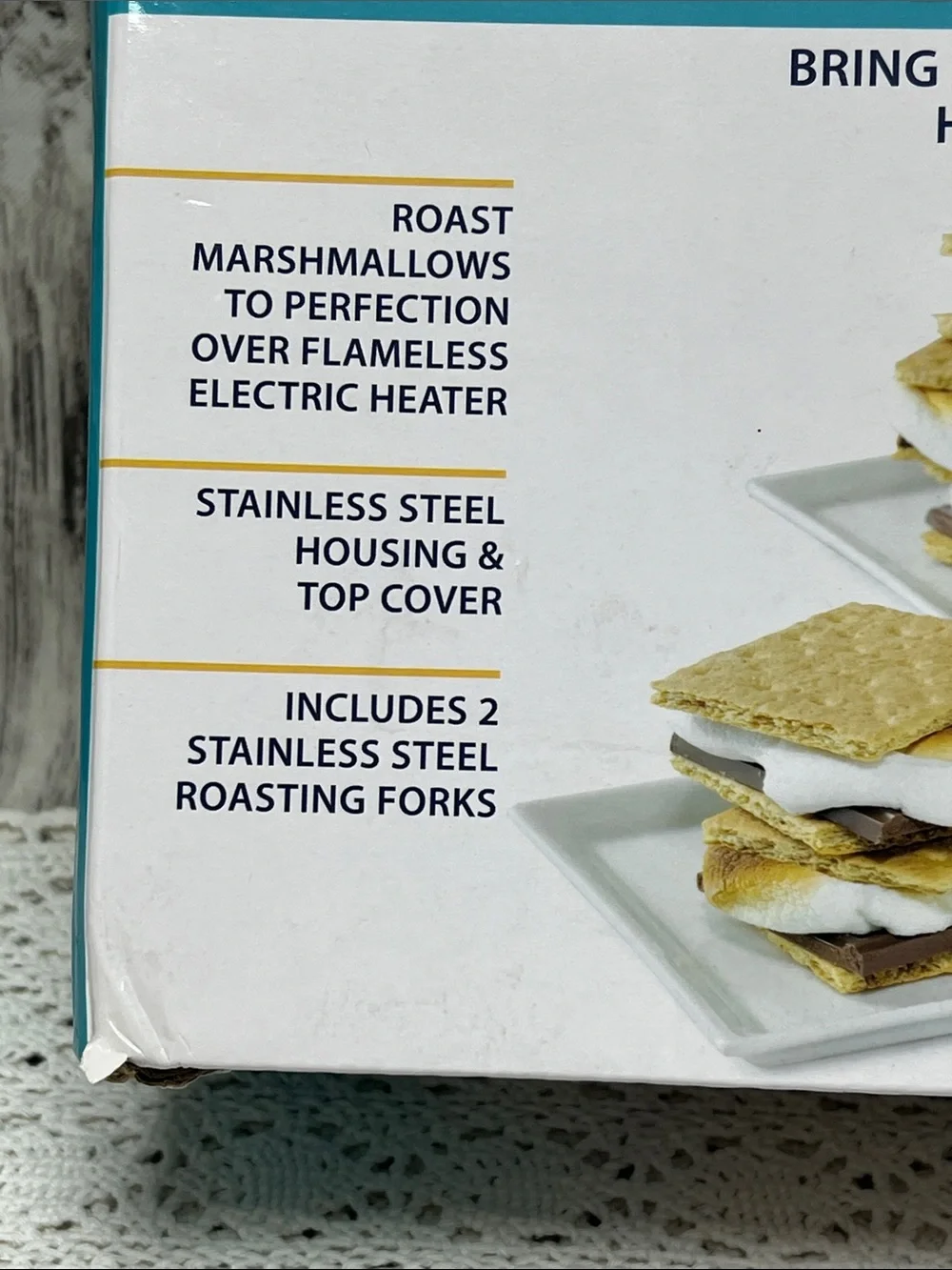 Nostalgia S'mores Maker - Brown and Silver Indoor Roaster